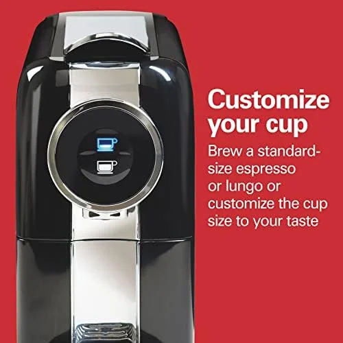 Hamilton Beach Espresso Machine, Compatible with Nespresso Pods, Single Serve Coffee Maker, Powerful Italian 19 Bar Pump, 22 oz. Water Reservoir, Custom Cup Size, Holds 13 Capsules, Black (40726) - Image 4