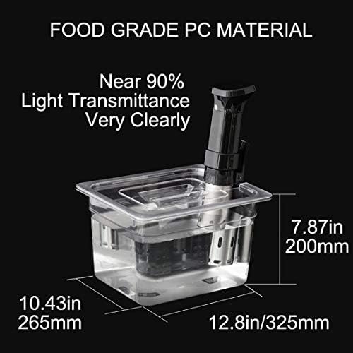 Sous Vide Container with Lid 11 Liter/12 Quarts for Virtually All Immersion Circulators Cookers Crystal Clear Transparent Polycarbonate Accessories Kit (12 Quats with Lid) - Image 4