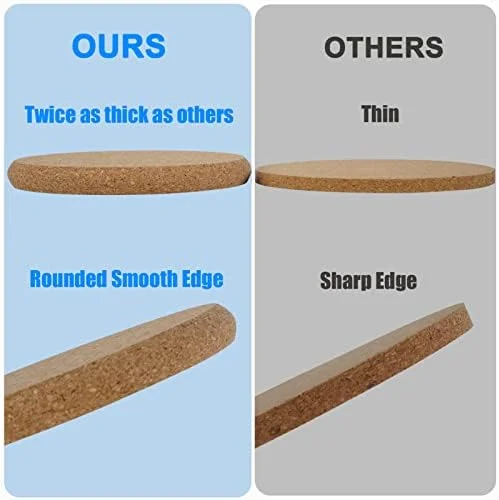 8 Pcs Drink Coasters with Holder, Thicker Cork Coasters for Drinks Absorbent for Coffee Table Wooden Coaster Set Tabletop Protection Cup Mat Bar Kitchen Living Room House Home Decor Housewarming Gift - Image 5