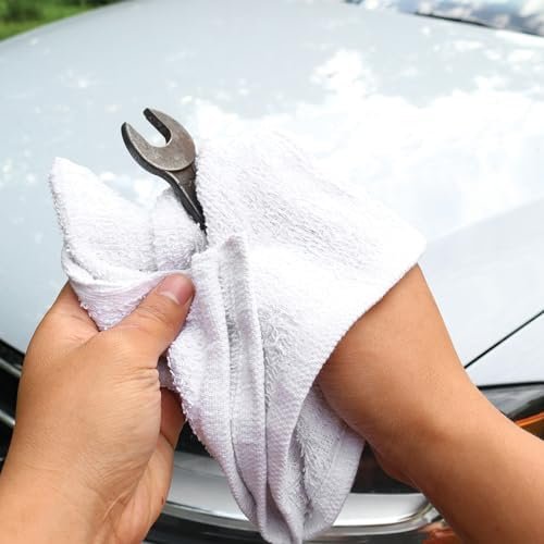 Arkwright TT60 White Terry Mop Towels Bulk - (Pack of 60) Absorbent and Quick Drying Cotton Cleaning Rags for Kitchen, Auto Shops, and Bar, 14 x 17 in, White - Image 8