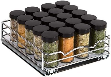 Pull Out Spice Rack Organizer for Cabinet, Heavy Duty-5 Year Limited Warranty, Chrome 8-3/8"Wx 10-3/8"D x 2-1/8 H Slide Out for Upper Kitchen Cabinets and Pantry, Fits Spices, Sauces, Canned Food etc. - Image 2