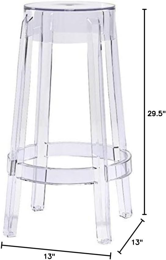Modway Casper Modern Acrylic Counter Bar Stool in Clear - Fully Assembled - Image 9