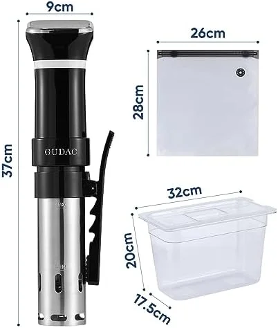 Gudac Sous Vide Precision Cooker, 1100 Watts, Sous Vide Machine Kit, Immersion Circulator, With 6L Water Container and 10pcs Sous Vide Bags - Image 7