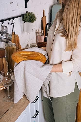 LINICHE Linen Kitchen Towels | 30x20 Inches | Pack of 2 | Lint-Free Dish Cloth | Lightweight Fabric | Flax Tea Towel, Napkin | Table Setting Accessories | Wedding Gift - Image 4