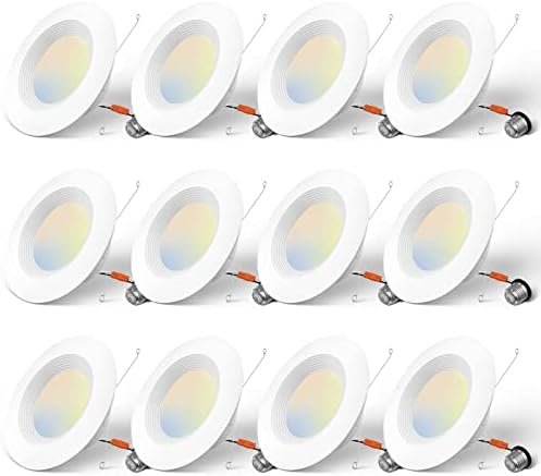 Amico 5/6 inch 5CCT LED Recessed Lighting 12 Pack, Dimmable, Damp Rated, 12.5W=100W, 950LM Can Lights with Baffle Trim, 2700K/3000K/4000K/5000K/6000K Selectable, Retrofit Installation - ETL & FCC - Image 2