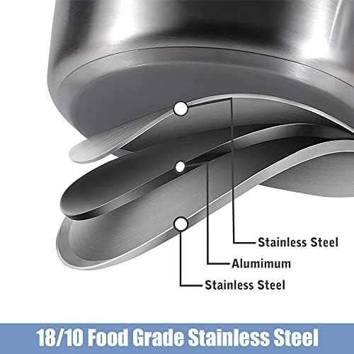 Stainless Steel pots and pans, 6 Piece Nonstick Kitchen Cookware Set,Works with Induction/Electric and Gas Cooktops, Dishwasher - Image 4
