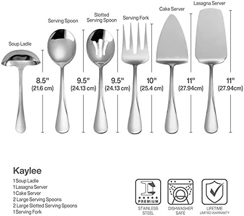 Gourmet Basics by Mikasa Kaylee 8-Piece Stainless Steel Hostess Serving Utensil Set - Image 6