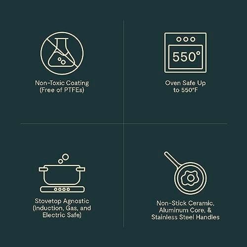 Caraway Nonstick Ceramic Frying Pan (2.7 qt, 10.5") - Non Toxic, PTFE & PFOA Free - Oven Safe & Compatible with All Stovetops (Gas, Electric & Induction) - Sage - Image 7