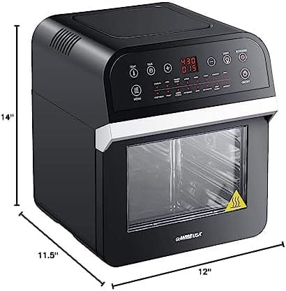 GoWISE USA GW44800-O Deluxe 12.7-Quarts 15-in-1 Electric Air Fryer Oven with Rotisserie and Dehydrator + 50 Recipes QT, Black/Silver - Image 9