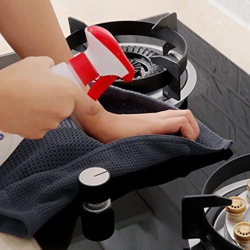 Homaxy 100% Cotton Waffle Weave Kitchen Dish Towels, Ultra Soft Absorbent Quick Drying Cleaning Towel, 13x28 Inches, 4-Pack, Dark Grey - Image 6