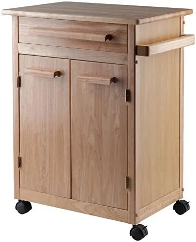 Winsome Wood Single Drawer Kitchen Cabinet Storage Cart, Natural - Image 2