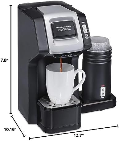 Hamilton Beach FlexBrew Single-Serve Coffee Maker with Milk Frother Compatible with K-Cup Pods and Grounds, 1cups, Black (49949) - Image 9
