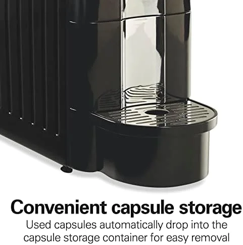 Hamilton Beach Espresso Machine, Compatible with Nespresso Pods, Single Serve Coffee Maker, Powerful Italian 19 Bar Pump, 22 oz. Water Reservoir, Custom Cup Size, Holds 13 Capsules, Black (40726) - Image 8