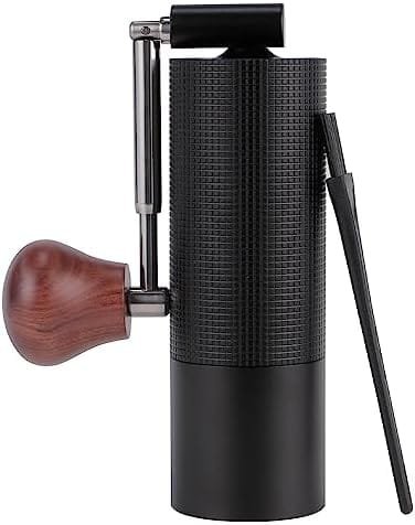 WhiteRhino Manual Coffee Grinder with Foldable Handle, Adjustable Stainless Steel Conical Burr Coffee Grinder, Double Bearing Positioning Hand Coffee Grinder for Espresso to French Press, Black - Image 2
