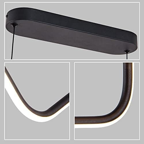 Sedelan Modern Linear Chandelier, Dimmable LED Pendant Light Fixtures, 2 Lights Pendant Lighting for Kitchen Island Dining Room Bar, Black, 3000K - Image 8