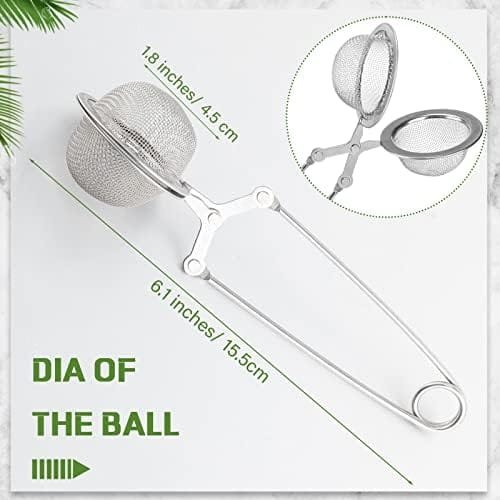 Yinder 36 Pcs Snap Tea Infuser Tea Steeper Stainless Steel Mesh Ball with Handle Tea Strainers for Loose Tea Metal Tea Filter Holder Tong Pincer Steeper Reusable - Image 3