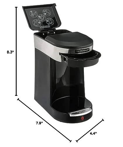 Hamilton Beach Commercial Deluxe Coffeemaker-Black/Stainless Steel Single Hospitality 3-Minute Brew Time, Stainless Steel/Black-1030390, 1 Cup Coffee Pod Brewer - Image 6