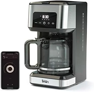 Atomi Smart WiFi Coffee Maker - No-Spill Carafe Sensor, Black/Stainless Steel, 12-Cup Carafe, Reusable Filter, Customization Features, Control with Voice or App, Works with Alexa and Google Assistant - Image 2