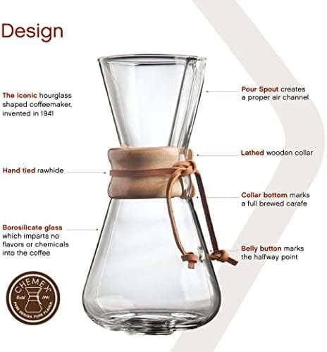 Chemex Pour-Over Glass Coffeemaker - Classic Series - 3-Cup - Exclusive Packaging - Image 4