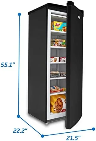 Commercial Cool Upright Freezer, Stand Up Freezer 6 Cu Ft with Reversible Door, Black - Image 7
