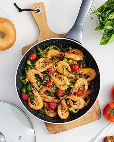 Induction Cookware Pots and Pans Set 10 Piece, BEZIA Dishwasher Safe Nonstick Cooking Pans, Stay-Cool Bakelite Handle, Scratch Resistant Kitchen Sets with Frying Pans, Saucepans & Stockpot - Image 4