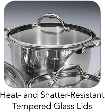 Tramontina 80154/567DS Tri-Ply Base Stainless-Steel Cookware Set, Induction-Ready, 9-Piece - Image 6