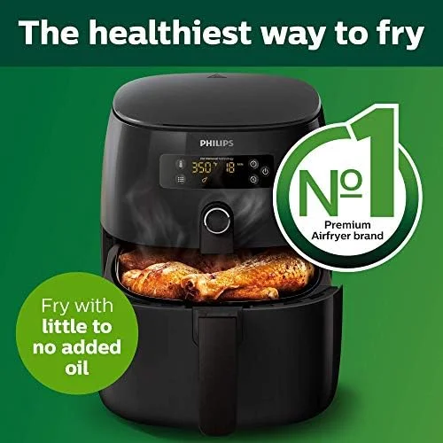 Philips Premium Digital Airfryer with Fat Removal Technology and Party Master Accessory Kit with Double Layer Rack and Silicone Muffin Cups-for Philips Compact Airfryer Models, Silver/Red - Image 9