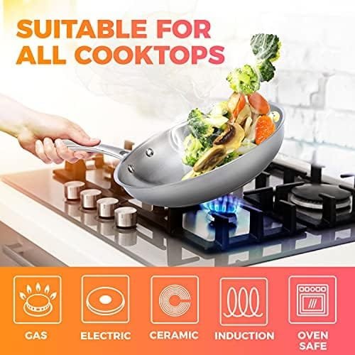 Mueller Pots and Pans Set 11-Piece, Ultra-Clad Pro Stainless Steel Cookware Set, Ergonomic and EverCool Stainless Steel Handle, Includes Saucepans, Skillets, Stockpot, Saute Pan, Steamer - Image 6