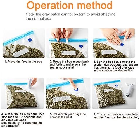 Sous Vide Bags 22 Pack Reusable Vacuum Food Storage Bags Kit, with 3 Sizes Vacuum Food Bags,1 Hand Pump, 4 Sealing Clips for Food Storage and Sous Vide Cooking - Image 6