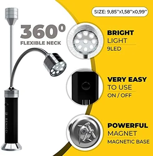 Flexible LED BBQ Grill Lights Set of 2 - The Perfect Grilling Accessories Light with 360-Degree Magnetic Base and Gooseneck - 100% Portable Weatherproof Outdoor Lamp w/ 6 Batteries Included - Image 4