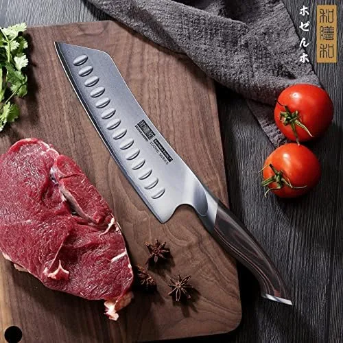 HOSHANHO 7 Inch Japanese Chef Knife, Ultra Sharp High Carbon Stainless Steel AUS-10 Kitchen Knife, Professional Santoku Knives with Ergonomic Pakkawood Handle - Image 6