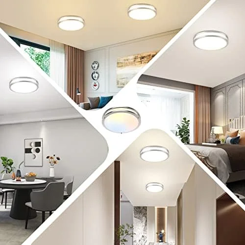 36W LED Ceiling Lights for Bedroom Kitchen, 3600lm Super Bright, Dimmable Flush Mount Light Fixtures 6500K/5000K/4000K/3000K/2700K Adjusted Modern Lamps 2PACK, 13 Inch, Nickle - Image 8