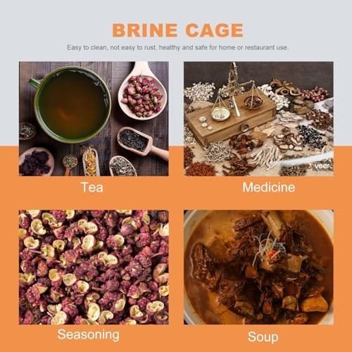 Hemoton Stainless Steel Seasoning Strainer Tea Ball Filter Soup Seasonings Seperation Basket Loose Leaf Tea Infuser for Home Restaurant Kitchen (6.3 * 6.3 * 6.3inch) - Image 8