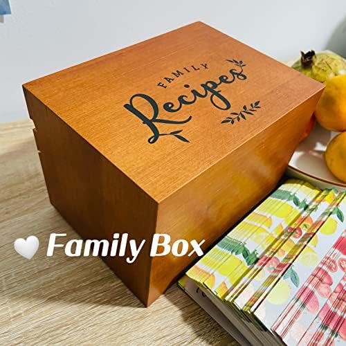 Lumicook Wood Recipe Box – with 120 4x6 inch Cards and 7 Dividers – Eco Friendly Light Brown Bamboo Wood Recipe Holder – Gift for Mom, Women, Wedding, Christmas - Image 5
