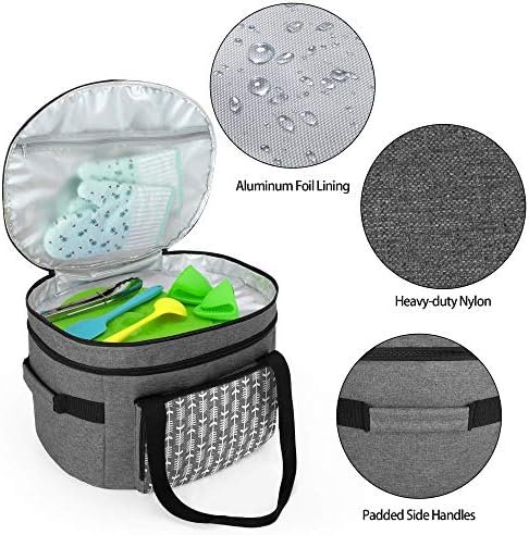 YARWO Slow Cooker Travel Bag with Bottom Board Compatible with Crock-Pot and Hamilton Beach 6-8 Quart Oval Slow Cooker, Double Layers Slow Cooker Carrier, Gray with Arrow (Bag Only, Patent Pending) - Image 5