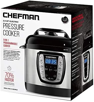 Chefman 2.5 Qt. Electric Multicooker, 9-in-1 Programmable Pressure Cooker, Prepare Dishes in an Instant, Aluminum Pot Multifunctional Slow Cooker, Rice Cooker/Steamer, Sauté, Soup Maker - Image 8