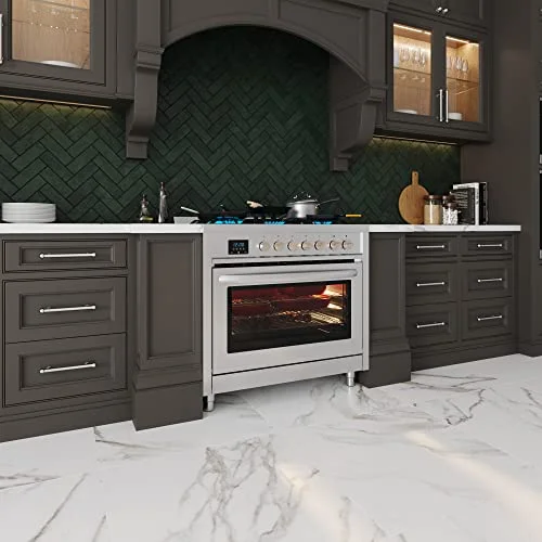 KoolMore 36 Inch Dual-Fuel Range Cooktop Stove with Freestanding Legs, Convection Cooking, and Large Capacity Stainless Steel Oven, Supports NG or LG, 4.3 cu. ft. (KM-FR36DF-SS) - Image 7