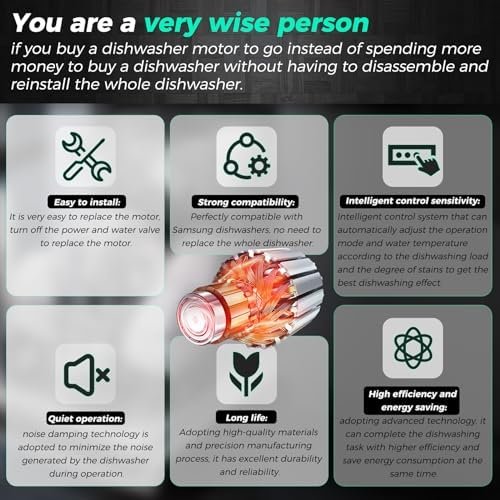 DD31-00013 Compatible with Samsung Dishwasher Water-cooled Wall Spray Arm Motor SRM-36HR Replacement Parts for Production, Saving Your Dishwasher and Bringing it Back to Life. - Image 7