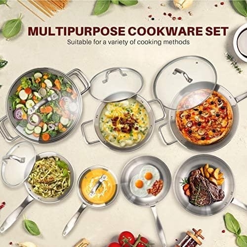Duxtop Professional Stainless Steel Induction Cookware Set, 19PC Kitchen Pots and Pans Set, Heavy Bottom with Impact-bonded Technology - Image 6