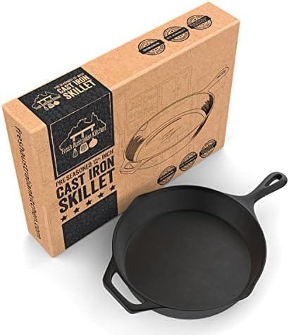 Fresh Australian Kitchen 12.5" Cast Iron Skillets Nonstick - Pre Seasoned Frying Pan Cookware Pan for Cooking - Image 2