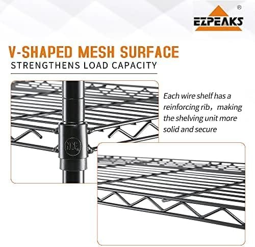 EZPEAKS 5-Tier NSF Certified Storage Shelves, Heavy Duty Steel Wire Shelving Unit with Wheels and Adjustable Feet, Used as Pantry Shelf, Garage or Bakers Rack Kitchen Shelving(18" DX48 WX72 H) - Image 6