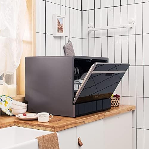 COSTWAY Countertop Dishwasher, 6 Place Settings Built-in Dishwasher with 72 H Preserve, Air Dry Function, LED Touch Control and 5 Washing Programs, Dish Washer for Small Apartments, Dorms, Boats, RVs - Image 10