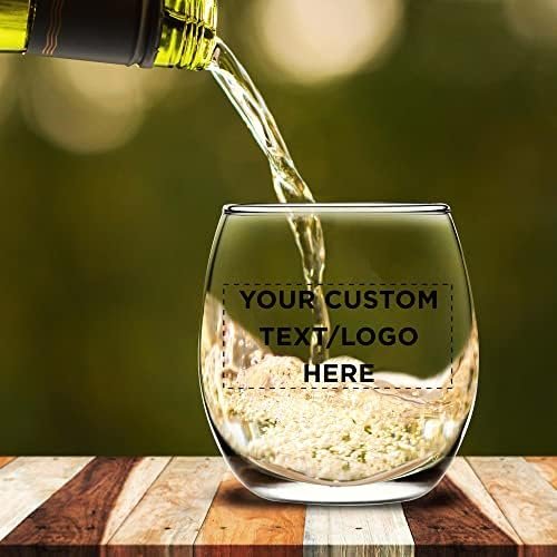 Custom Mikonos Stemless Wine Glasses 11.5 oz. Set of 10, Personalized Bulk Pack - Restaurant Glassware, Perfect for Red Wine, White Wine, Cocktails - Clear - Image 8
