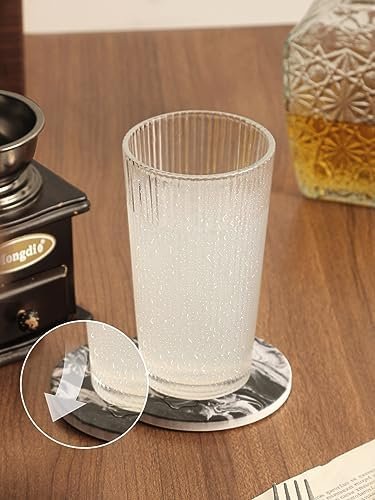 LIFVER Coasters Set of 6, Coasters for Drinks Absorbent Stone with Holder, Black Marble Style Ceramic Drink Coaster for Tabletop Protection, Coffee Table Decor Ideal for Home Decor House Warming Gifts - Image 7