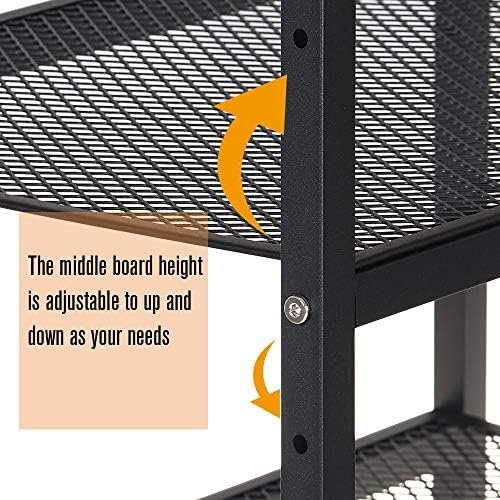 Microwave Oven Stand, Kitchen Baker's Rack 3-Tier Mesh Kitchen Storage Cart with Metal Frame Industrial Wood Accent Furniture for Living Room, Bedroom, Kitchen - Rustic Brown - Image 4