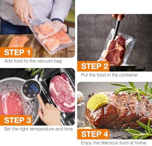 Upesitom Sous Vide Machine, 1100W Upgraded WIFI Sous Vide Cooker Ultra-quiet Working Cooker Immersion Circulator with Recipes(App Included), Accurate Temperature, Digital Timer, IPX7 Waterproof - Image 8