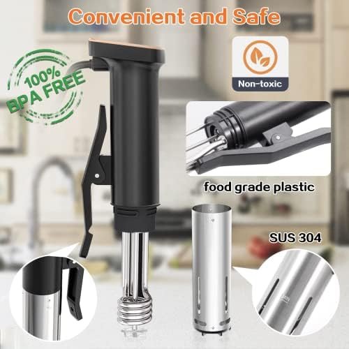 OOIIOR Sous Vide Machine Precision Cooker, 1100W Sous Vide Cooker Immersion Circulators Joule Sous Vide Souvi Cooker, IPX7 Waterproof, Ultra-quiet Working, Accurate Temperature Time Control - Image 9