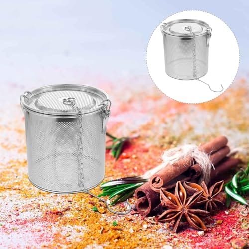 Hemoton Stainless Steel Seasoning Strainer Tea Ball Filter Soup Seasonings Seperation Basket Loose Leaf Tea Infuser for Home Restaurant Kitchen (6.3 * 6.3 * 6.3inch) - Image 9