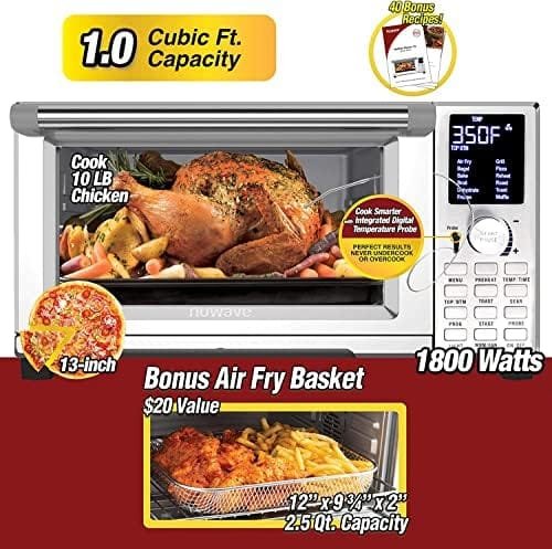 NuWave Bravo XL: 30-Qt Convection Oven, Flavor Infusion, Digital Probe, 12 Presets, 3 Fan Speeds, 5-Quartz Heating. - Image 5