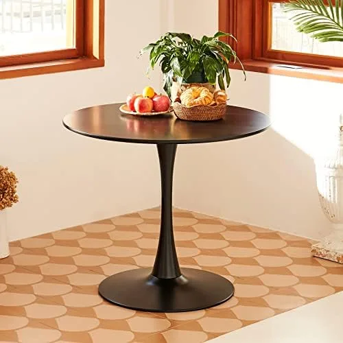 VONLUCE Round Dining Table, 36 Inch Tulip Table with MDF Top and Steel Base, Small Pedestal Table for Dining Room Kitchen Living Room More, Modern Bistro Table Kitchen Table with 220lb Capacity, Black - Image 5
